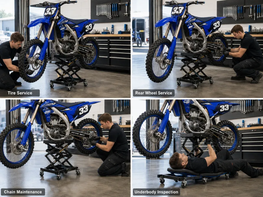 hydraulic motorcycle jack usage scene