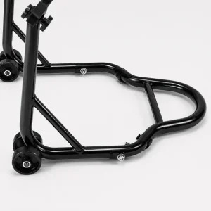 Detail of Motorcycle Support stand front wheel Double Fork Head Type