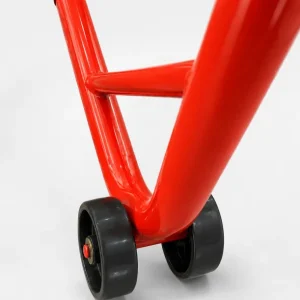 Detail of Motorcycle Support stand rear wheel L-shaped